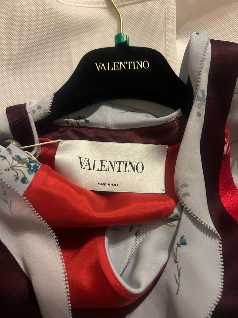 VALENTINO GARAVANI Silk chiffon-paneled metallic textured-crepe Dress MSRP $3980 - Picture 5 of 9